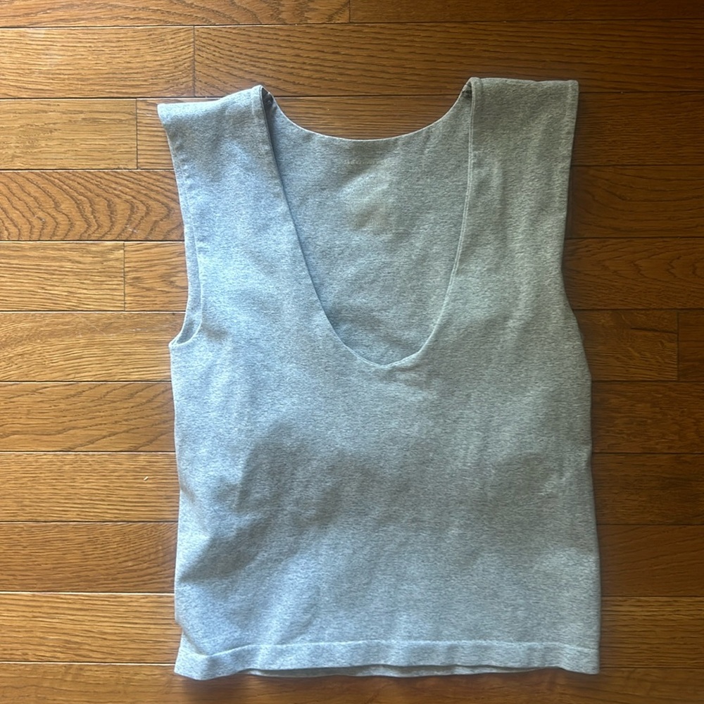 Free People Clean Lines Muscle Cami Heather Grey M/L